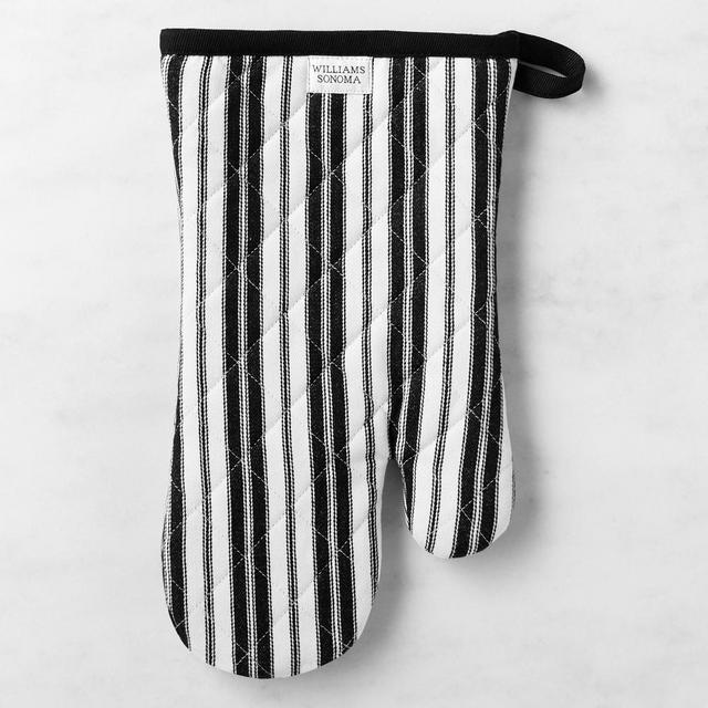 Williams Sonoma Heritage Stripe Oven Mitt, Black
