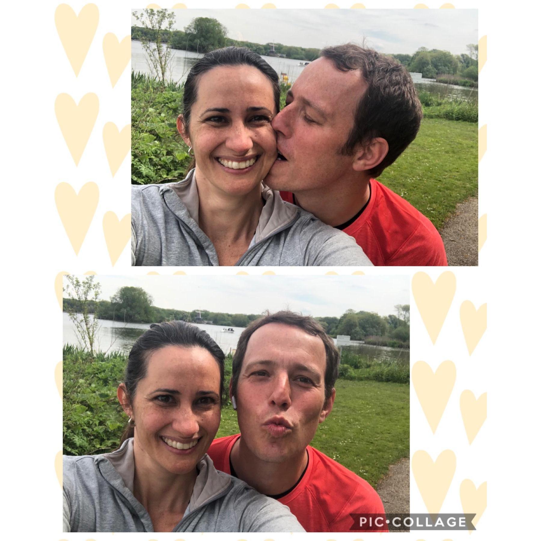 We love running together (and stopping on the way for pictures and ...ah bites?)