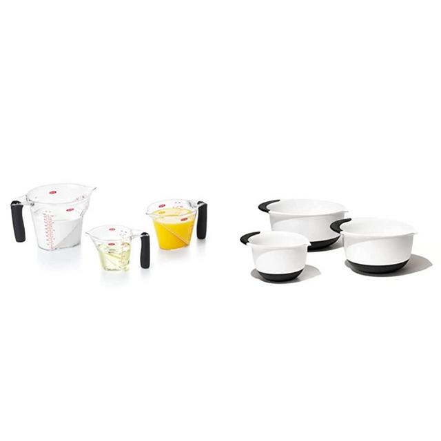 OXO Good Grips 3-Piece Angled Measuring Cup Set & Good Grips 3- Piece Mixing Bowl Set