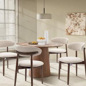 COLAMY NOYA Mid-Century Modern Upholstered Dining Chair (Set of 4)