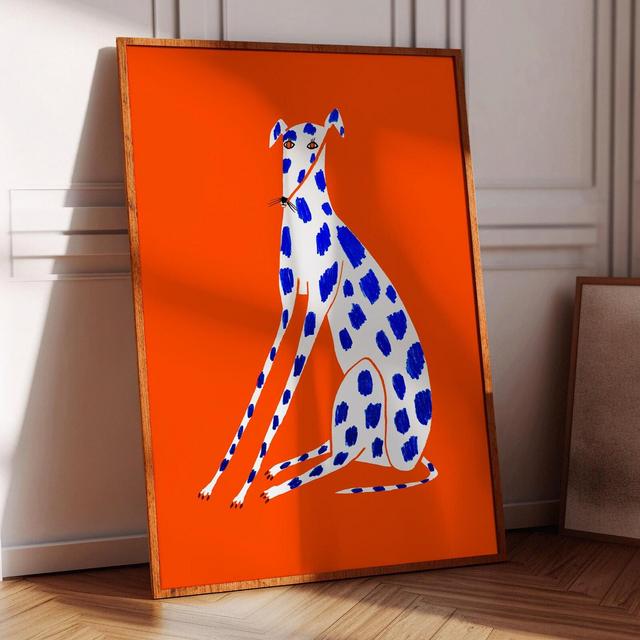 Bright Greyhound Art Print, Dog Home Decor, Wall Decoration For Kitchen, Bedroom, Living Room, Office, House Warming Gift, Illustration, Red