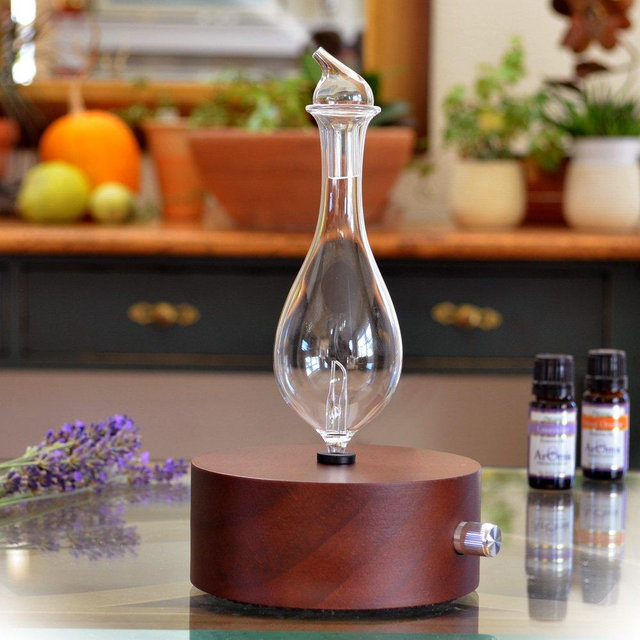 ArOmis Aromatherapy Diffuser - (Solum Nox Merus) Premium Wood & Glass Essential Oil Nebulizer - Professional Grade Waterless Diffuser - No Heat No Plastics