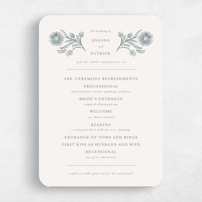 Blue Rounded Wedding Program - Desrosiers