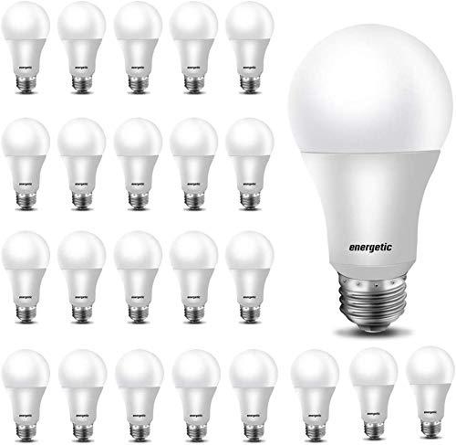 24 Pack A19 LED Light Bulb,60 Watt Equivalent, Daylight 5000K, E26 Medium Base, Non-Dimmable LED Light Bulb,UL Listed