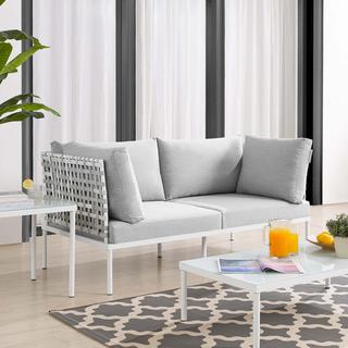 Harmony Sunbrella Basket Weave Outdoor Loveseat
