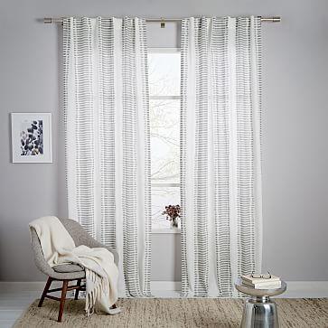 Striped Ikat Curtain - Platinum