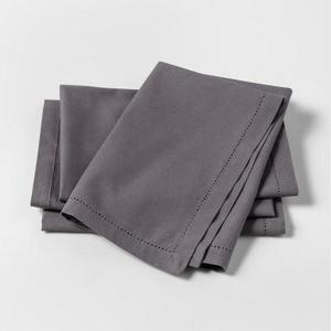 4pk Solid Napkins Gray - Threshold™