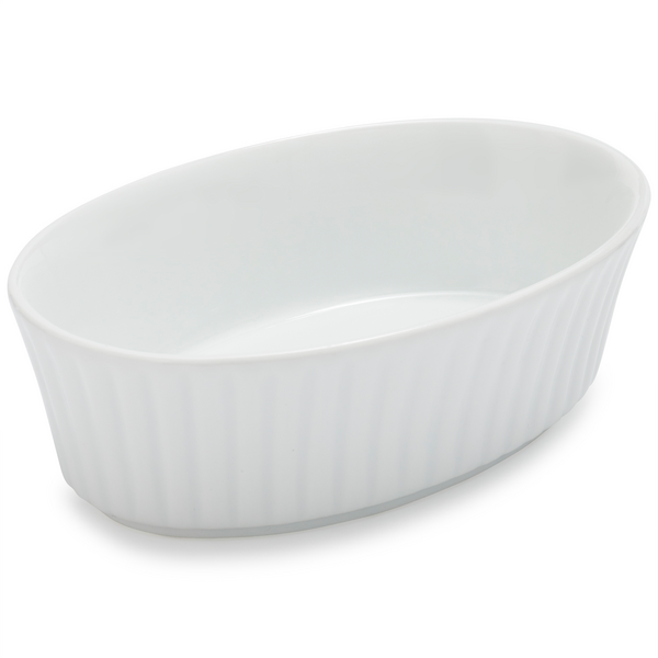 Sur La Table Porcelain 2oz Oval Ramekin with Ribbed Sides