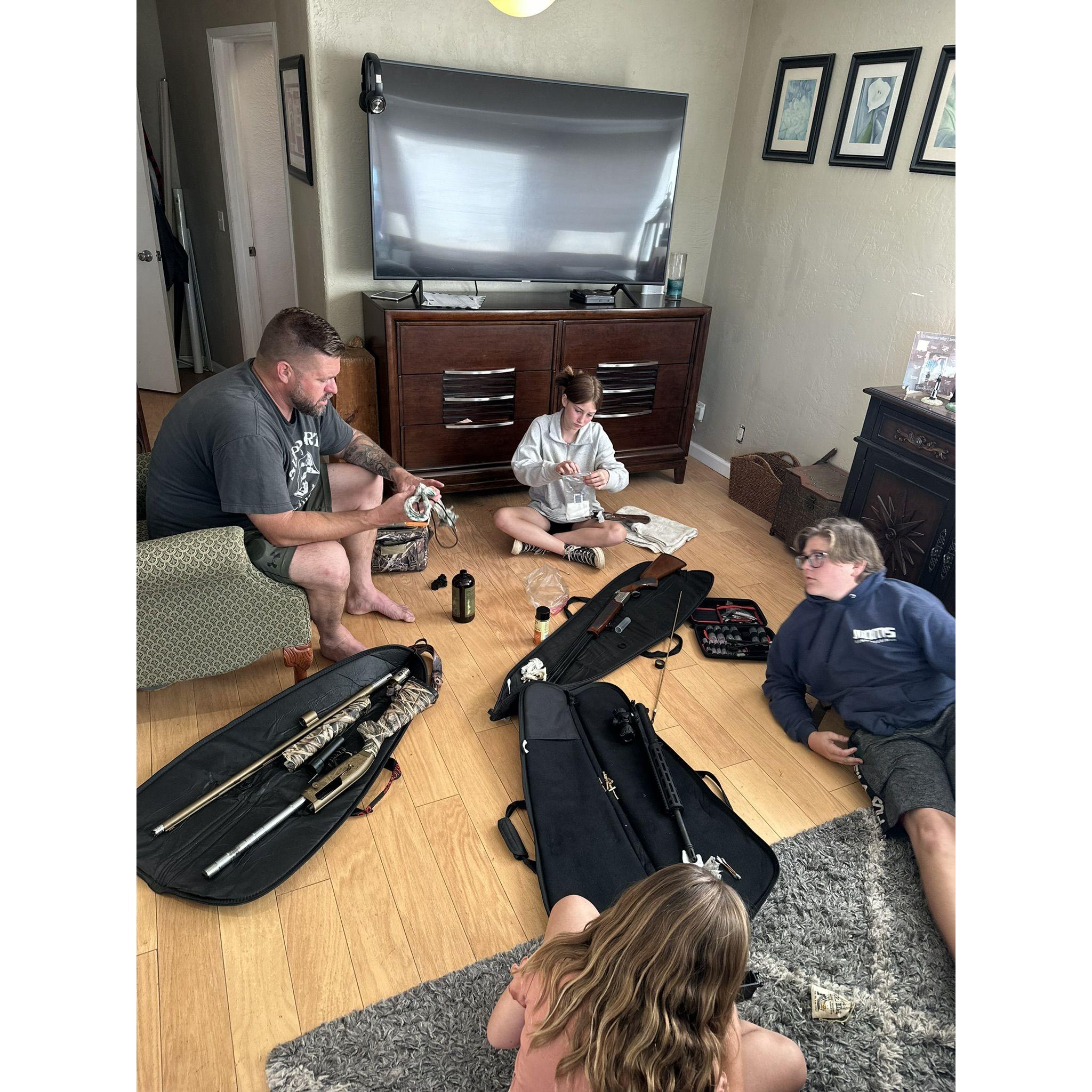 Family gun cleaning