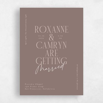 Brown Wedding Invitation - Kosrae Portrait