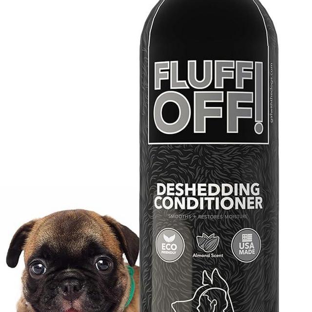 Fluff Off! by Girl With The Dogs, Natural Deshedding Dog/Cat Conditioner, 16 Oz, Made in USA 8 Wks+