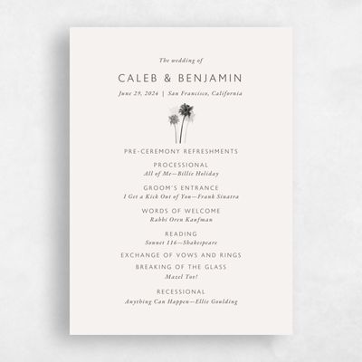 White Beach Wedding Program - Anacostia