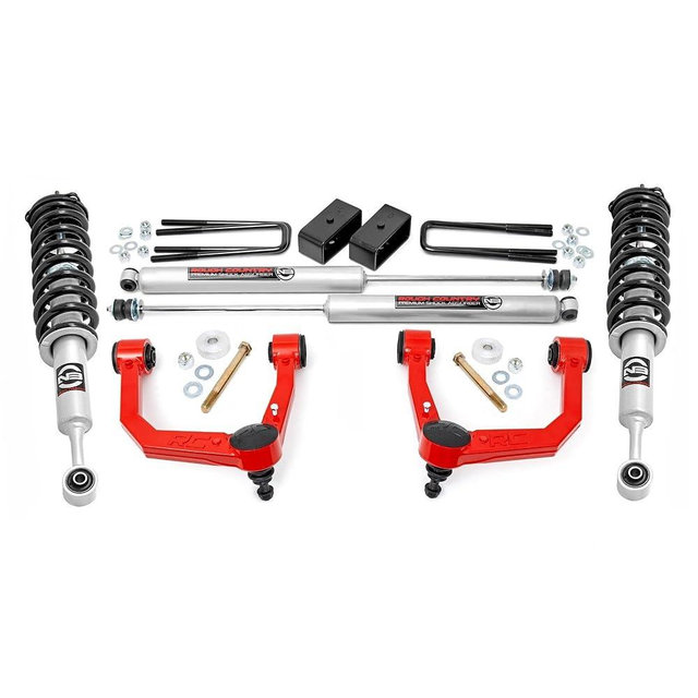 Rough Country 3.5" Bolt-On Lift Kit w/N3 Struts for 2005-2023 Tacoma - 74231RED