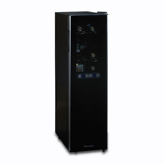 Wine Enthusiast 272 03 18 05 Silent 18 Bottle Dual Zone Wine Cooler with Upright Bottle Storage, Black