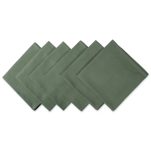Design Imports Solid Cotton Napkin Set 6 Piece, Sage, 20X20"