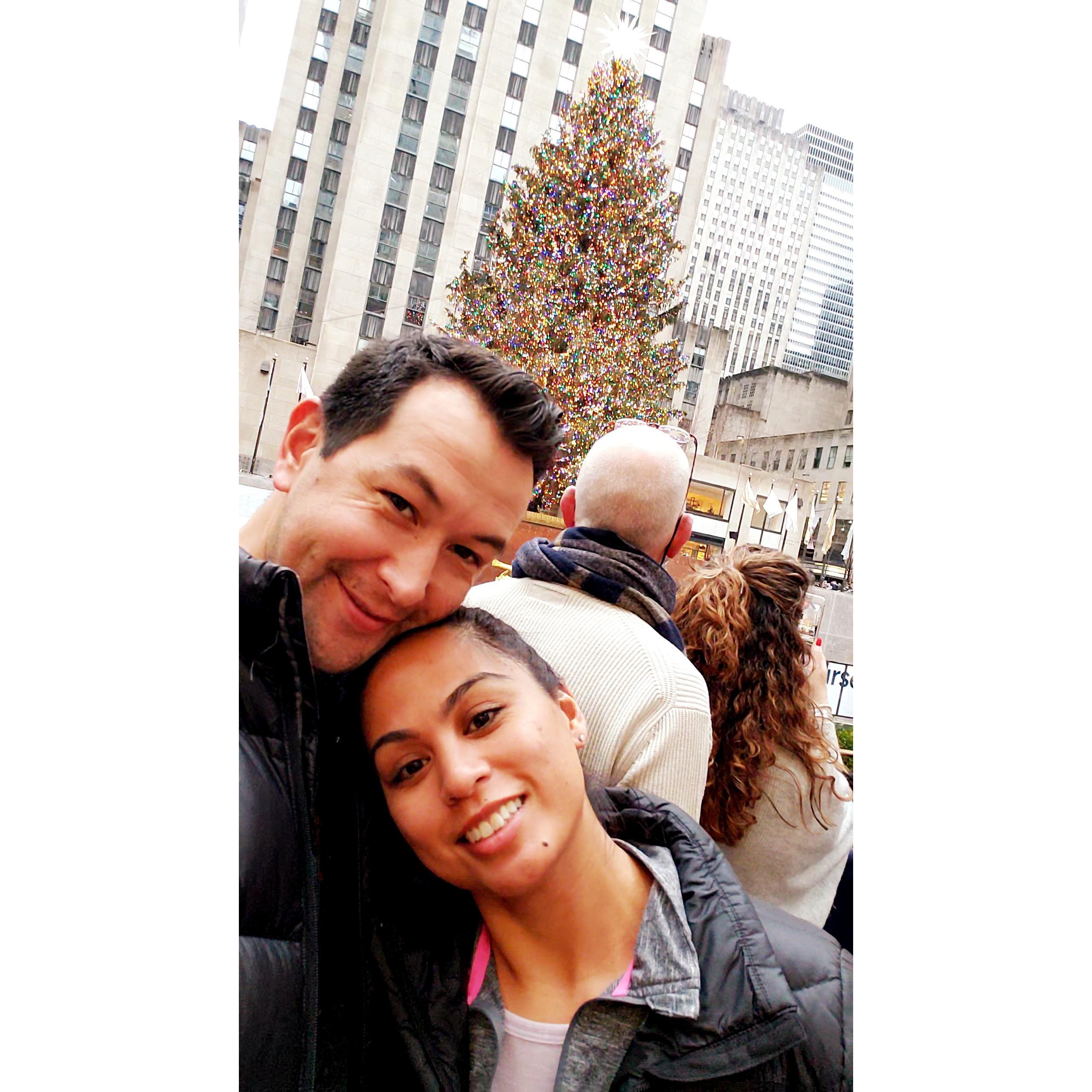 Rockefeller Center with the giant Christmas tree