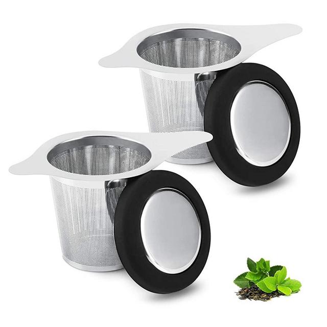 Maqqet Two Pack Tea Infuser Basket Stainless Steel Tea Strainer Tea Filter With Small Strainer And Lid Tea Diffuser For Loose Tea