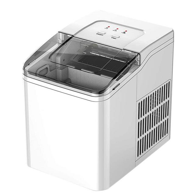 Ice Maker Machine for Countertop, Compact Portable Sonic Ice Maker, Ice Cubes Ready In 8 Mins, 26 Lbs In 24 Hours, Electric Ice Maker With Ice Scoop and Basket, for Home/Office/Kitchen/Bar/Parties