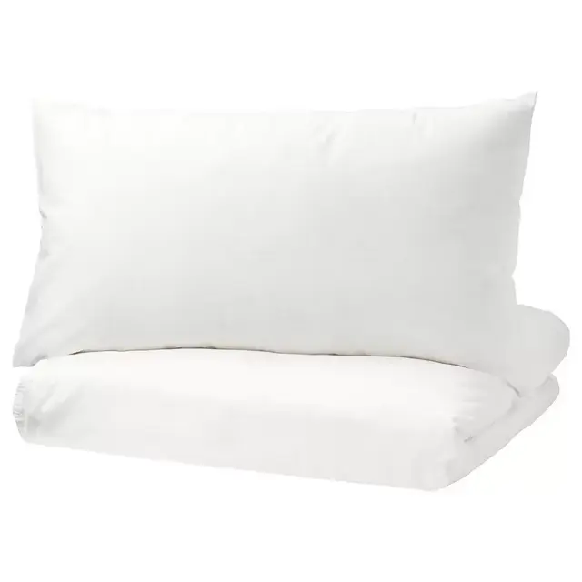 Duvet cover and pillowcase(s), white,