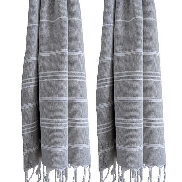 The Polite House - Turkish Hand and Dish Towels Prewashed [Set of 2] Oversized 35in x 22in, 100% Cotton - Functional for Hands, Hair, Baby Care, Gym, or Kitchen Towel