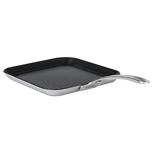 Viking Culinary Viking Contemporary Quantianum, Mirror Finish 3-Ply 11" Nonstick Grill Pan, Cream