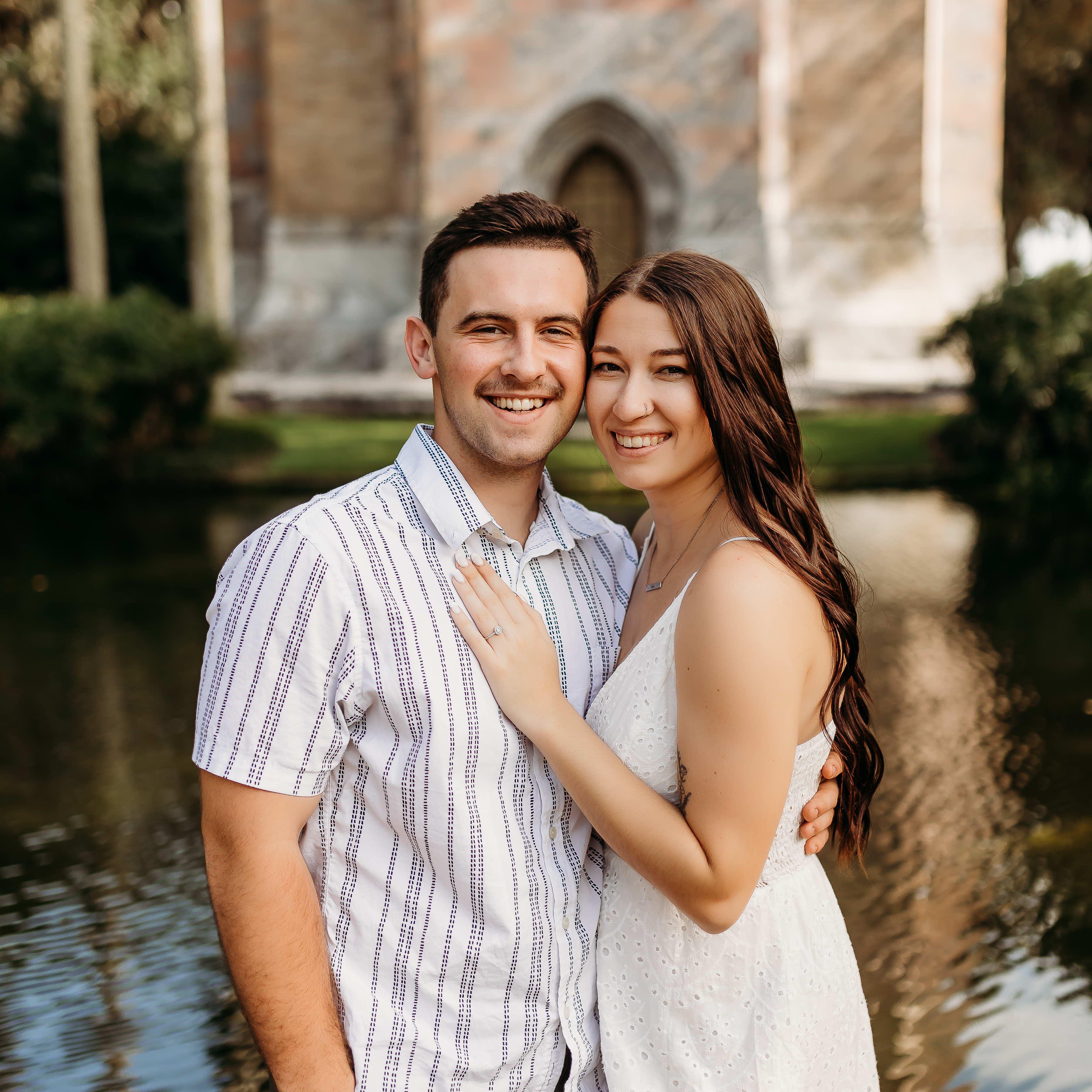 Engagement pictures at Bok tower Gardens