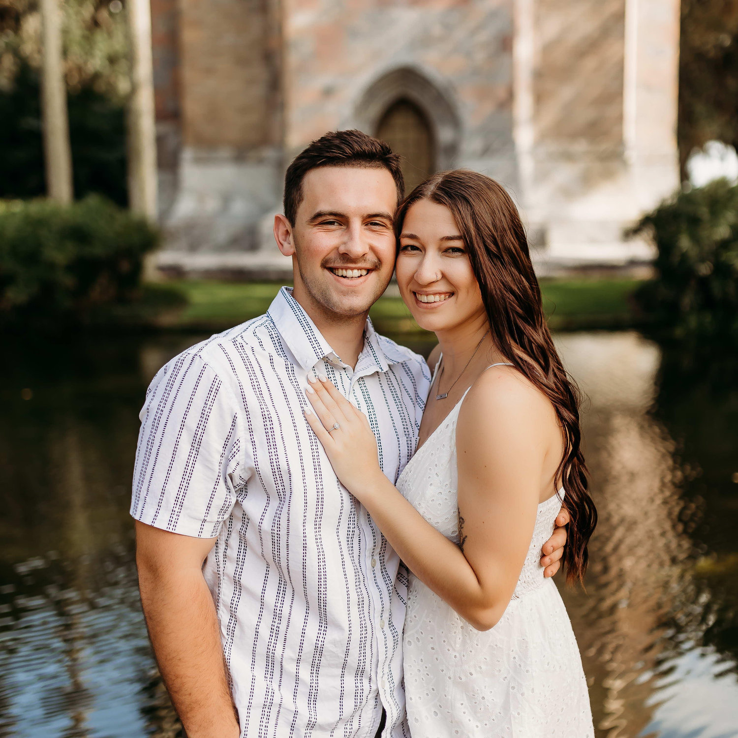 Engagement pictures at Bok tower Gardens