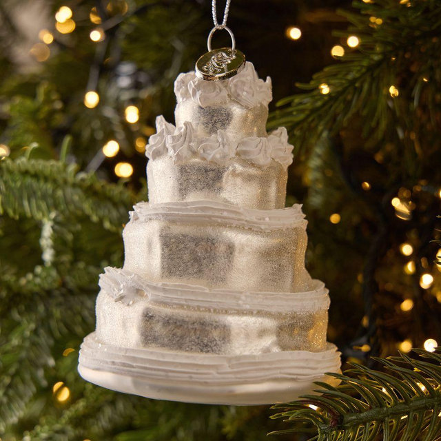 Commemorative Glass Ornaments Wedding Cake 2025