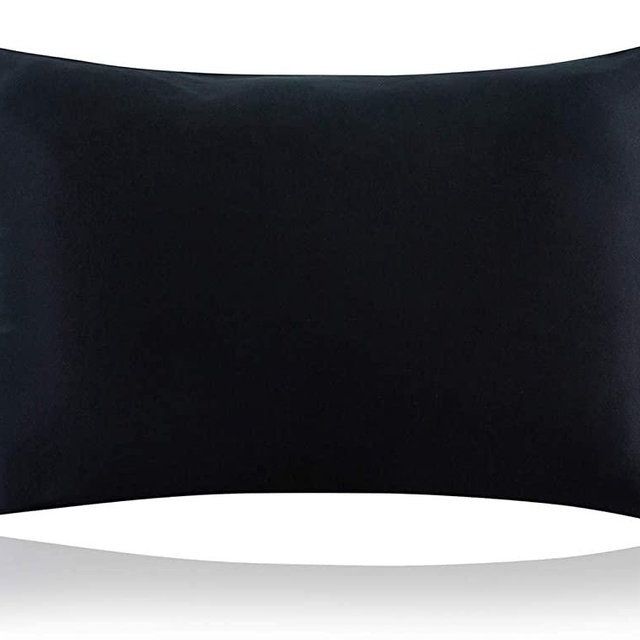 ZIMASILK 100% Mulberry Silk Pillowcase for Hair and Skin Health,Both Side 19 Momme Silk, 1pc (Standard 20''x26', Black)