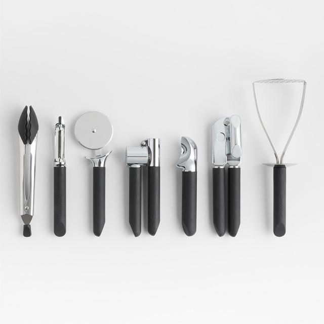 Crate & Barrel Black Soft-Touch Tools, Set of 7