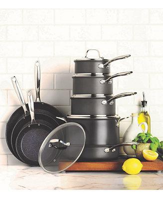 Granite Stone Diamond Pro Hard Anodized Ultimate Nonstick Diamond & Mineral Coating Premium 13-Pc. Cookware Set
