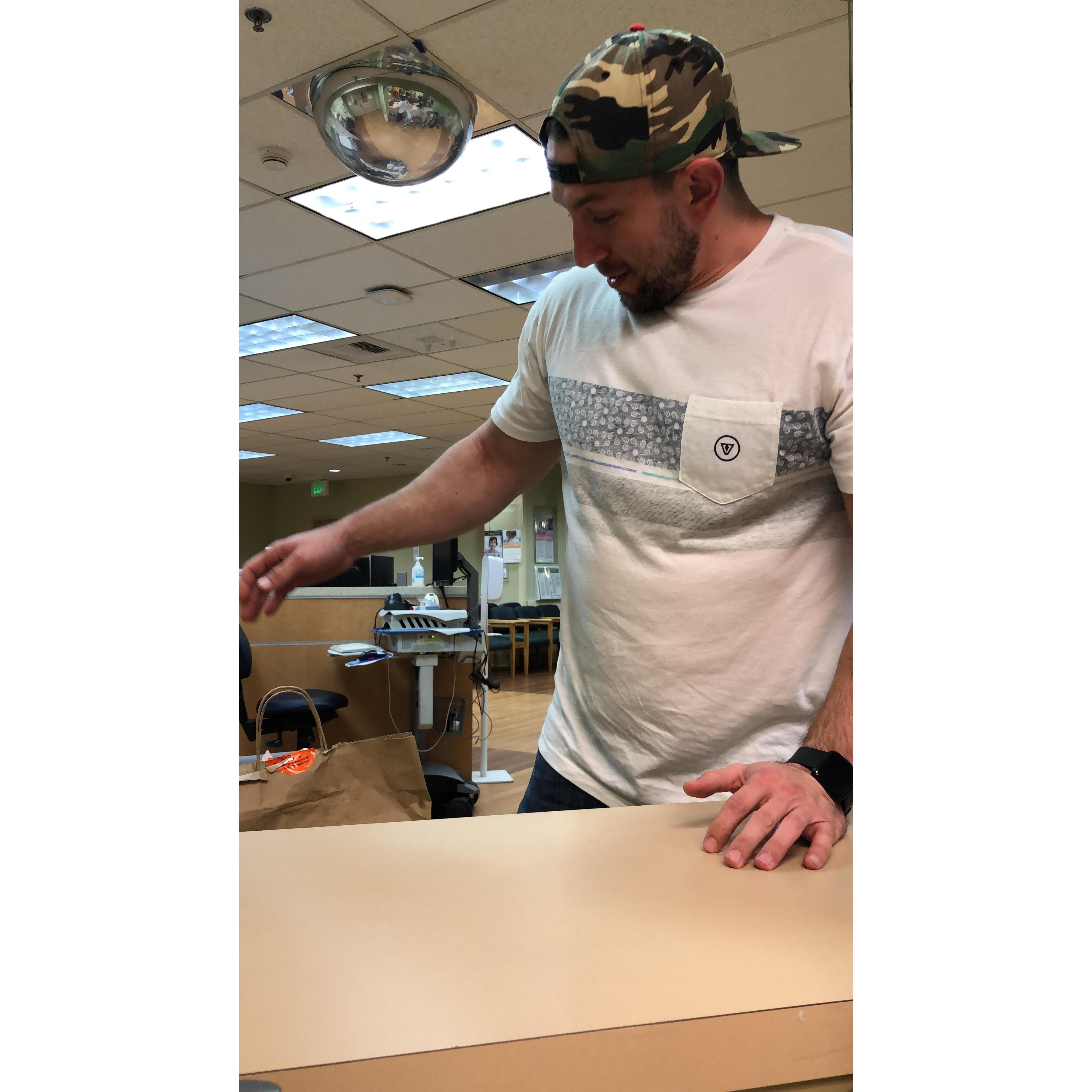 Nate bringing me food to work 🙂