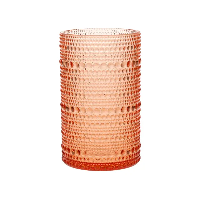 Fortessa Orbetto Outdoor Iced Beverage Cocktail Glass 4 Pack, 13 ounce, Coral Blush