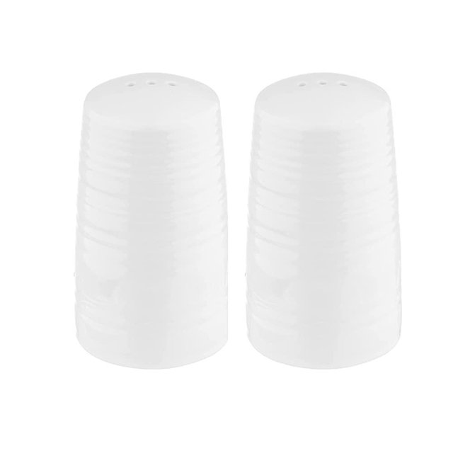 Tablecraft Pulito Collection Salt & Pepper Shakers, 1.25 ounce, Melamine, White, Textured Finish