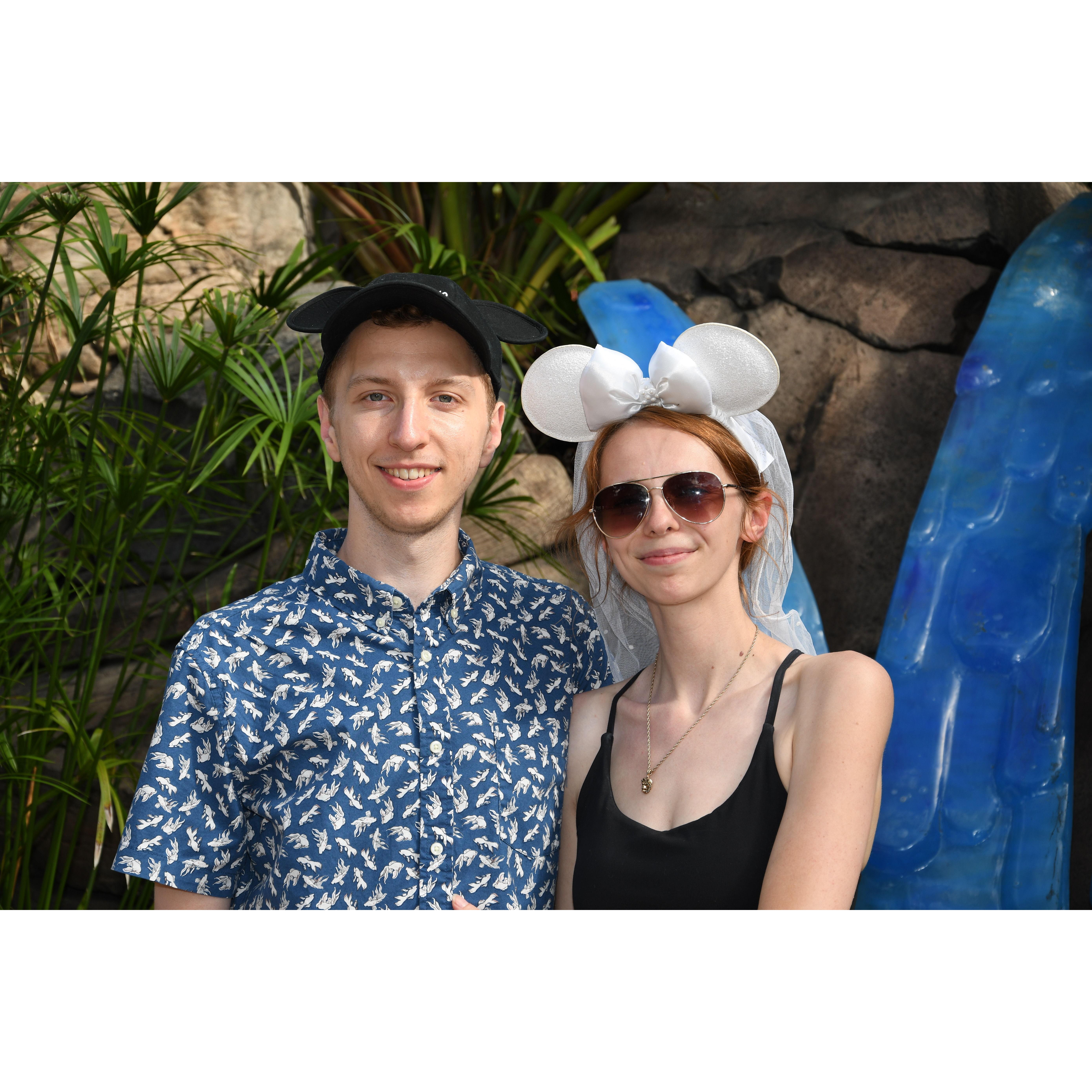 Enjoying the beauty and fun of Animal Kingdom and our final day of this surprise proposal trip <3