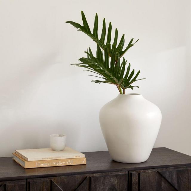 Pure White Ceramic Vase, Pot, White