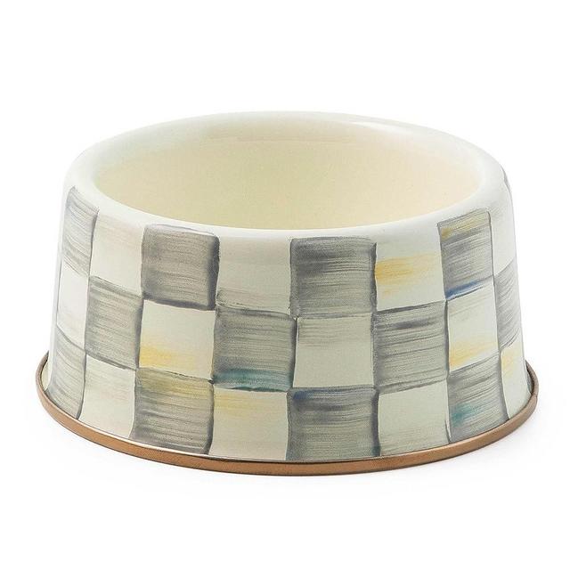 MACKENZIE-CHILDS Sterling Check Pet Bowl, Cute Cat and Dog Bowl, Medium