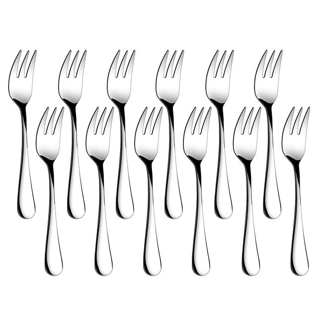 Dessert Forks Set of 12, 5.5Inches, Stainless Steel Cocktail Forks, Appetizer Small Forks, Fruit Salad Forks for Party, Hotel, Restaurant，Dishwasher Safe