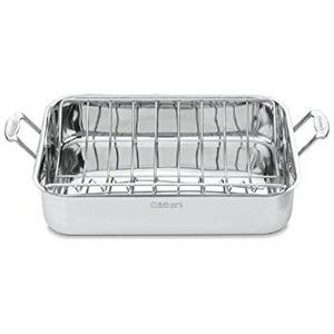 Cuisinart Chef's Classic Stainless 16-Inch Rectangular Roaster with Rack, 7117-16UR