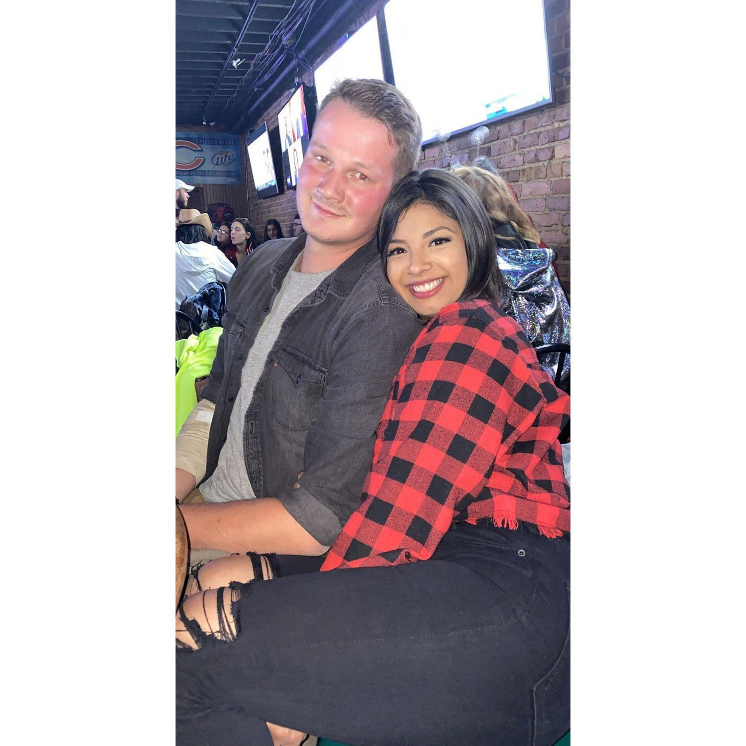 This picture was taken of us on our first night out as a couple! Crown Point, IN
