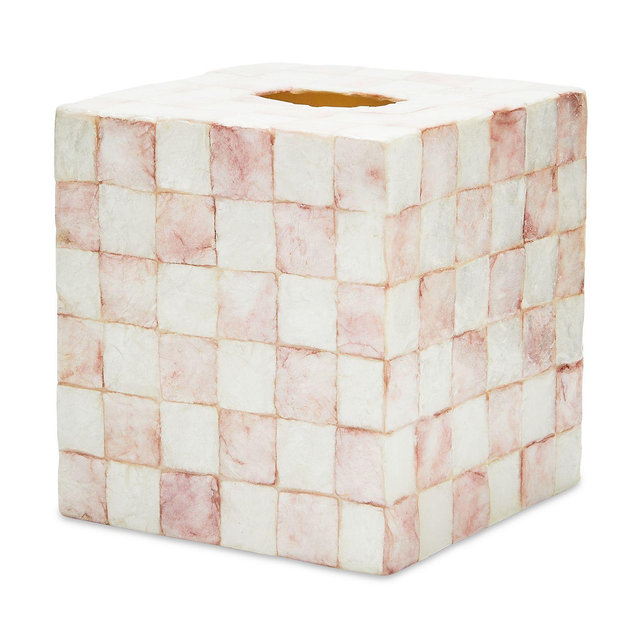 Mackenzie-Childs Rosy Checks Capiz Tissue Cover