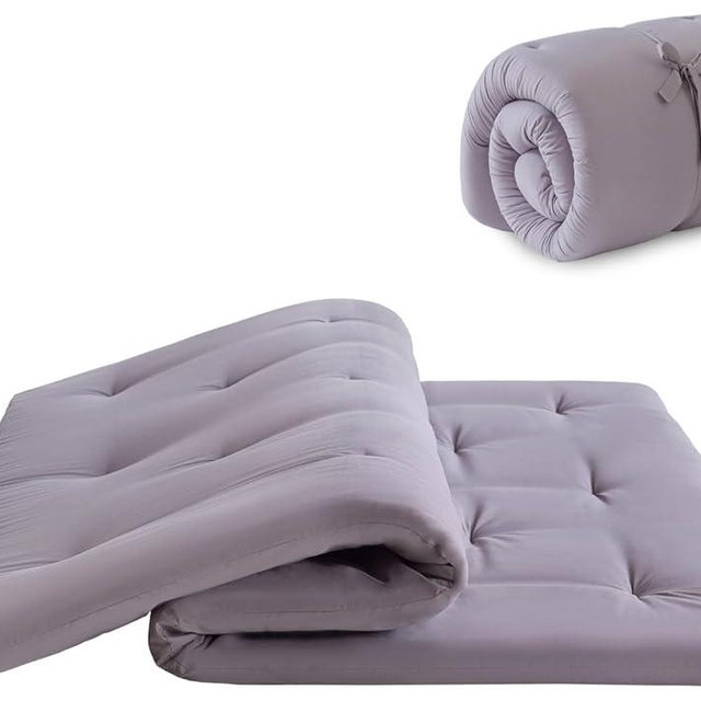 Mollydot Japanese Floor Futon Mattress Twin Size 39"x 80", Foldable Floor Bed Mattress, Portable Tatami Mat Sleeping Pad, Folding Futon Cushion, Roll Up Floor Lounger for Guest Room Dormitory (Grey)