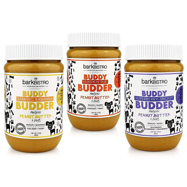 Bark Bistro Company, Superberry Snoot + Barkin Banana + Pumpkin Pup, 100% Natural Dog Peanut Butter, Healthy Dog Treats - Made in USA (Set of 3 / 17oz)