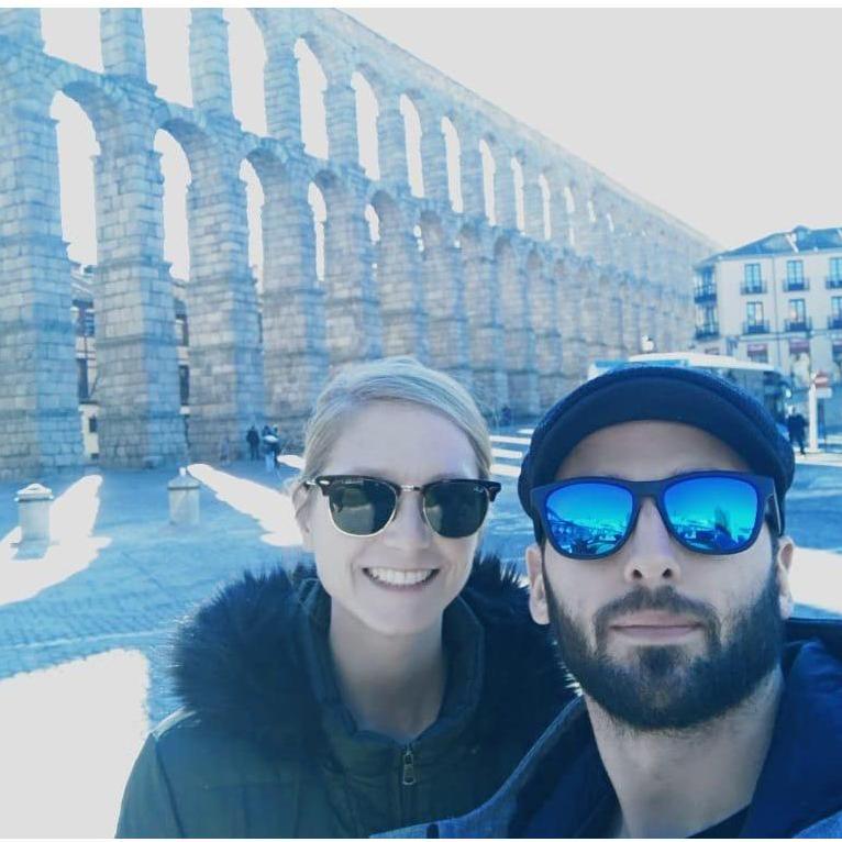 At the Aqueduct of Segovia, Spain