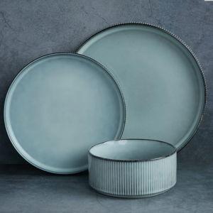 Smoky Blue (Color) - Joss & Main Stoneware Dinnerware Set