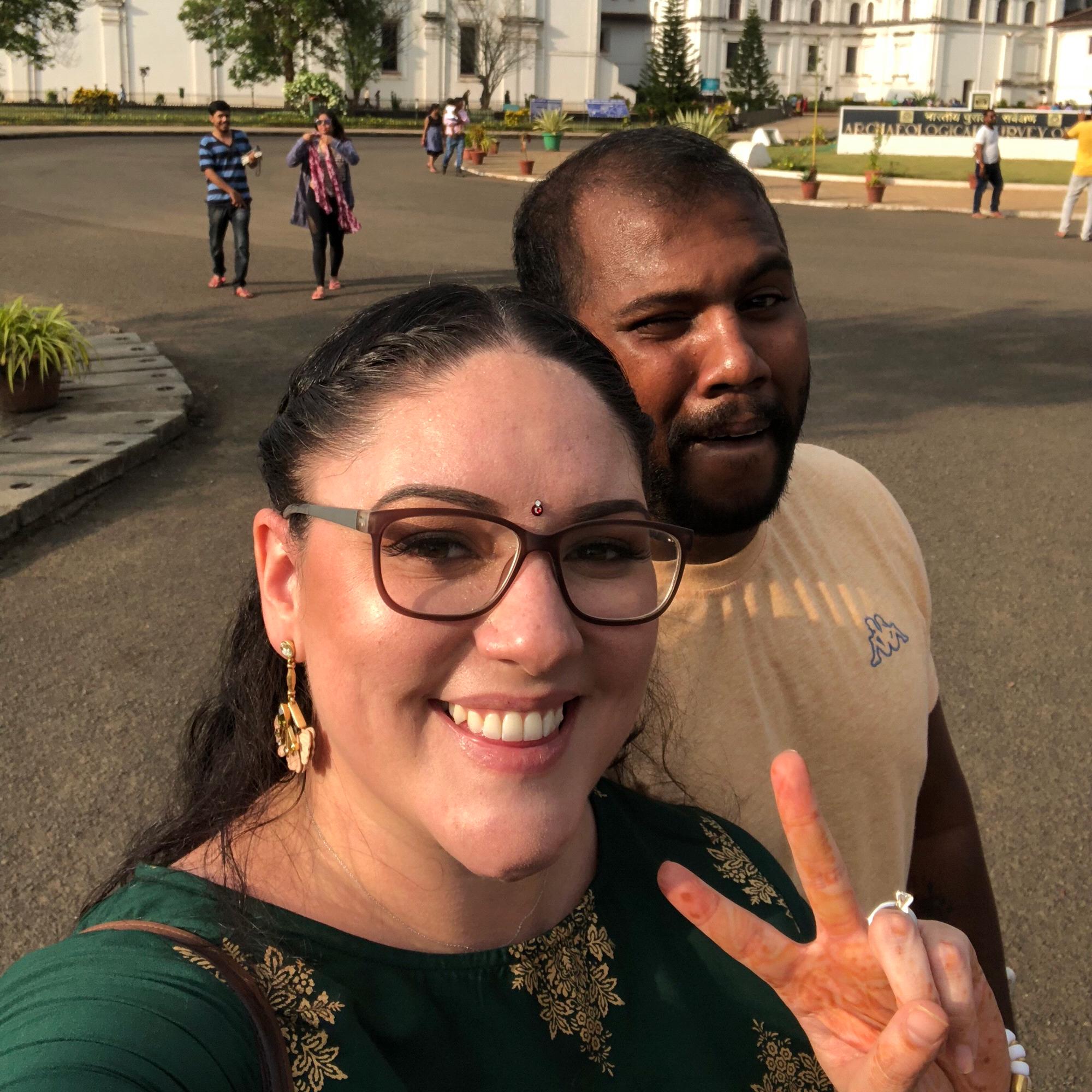 At the Bom Jesus Basilica in Goa, India. He was over the selfies.
