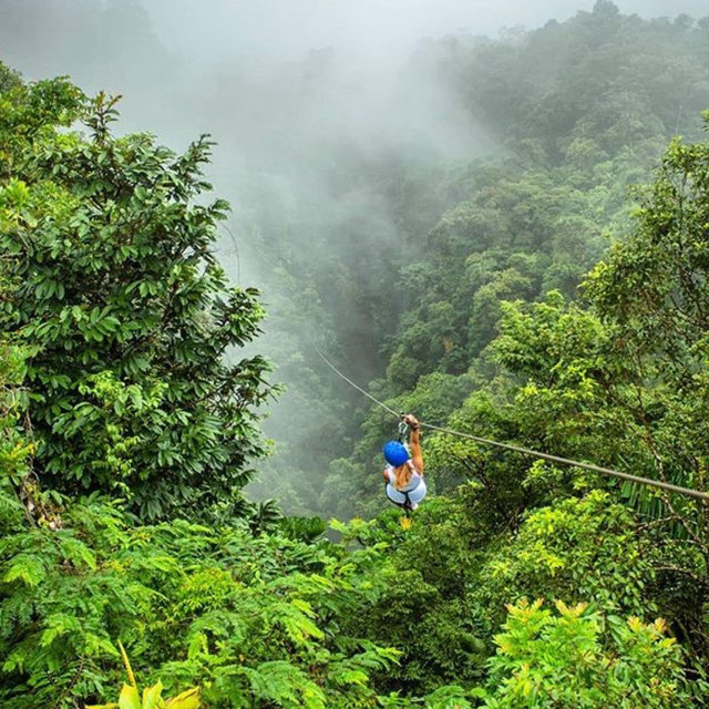 Zip lining in Thailand