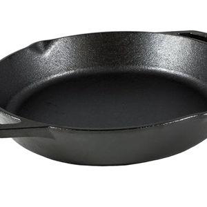 Lodge 12 Inch Pre-Seasoned Cast Iron Skillet - Dual Assist Handles - Use in the Oven, on the Stove, on the Grill, or Over a Campfire - Black