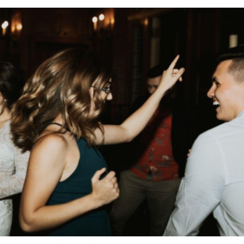 Picture of us breaking it down on the wedding dance floor. You better be ready!