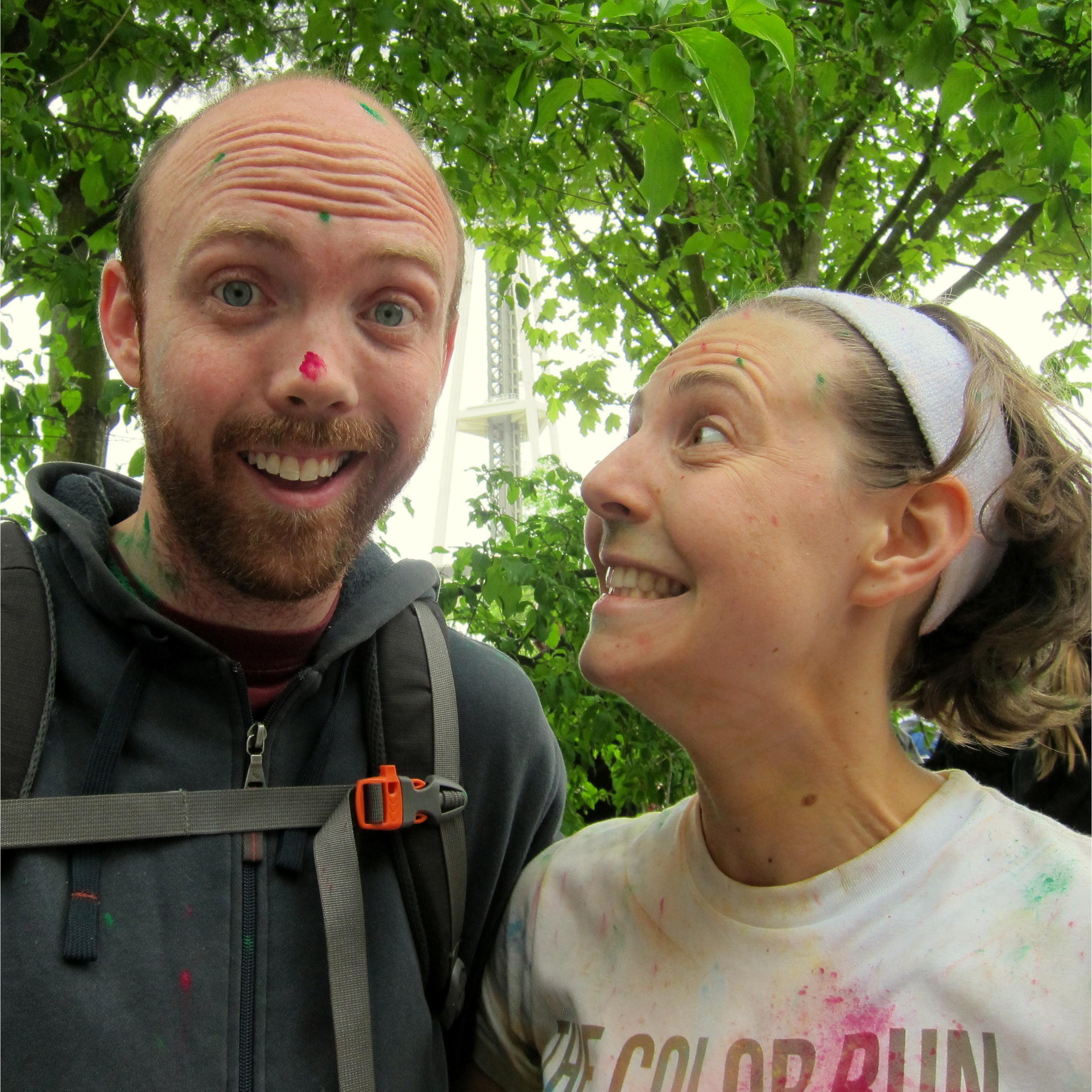 Color running. Sharing is caring! This might be the first picture taken of the two of us...